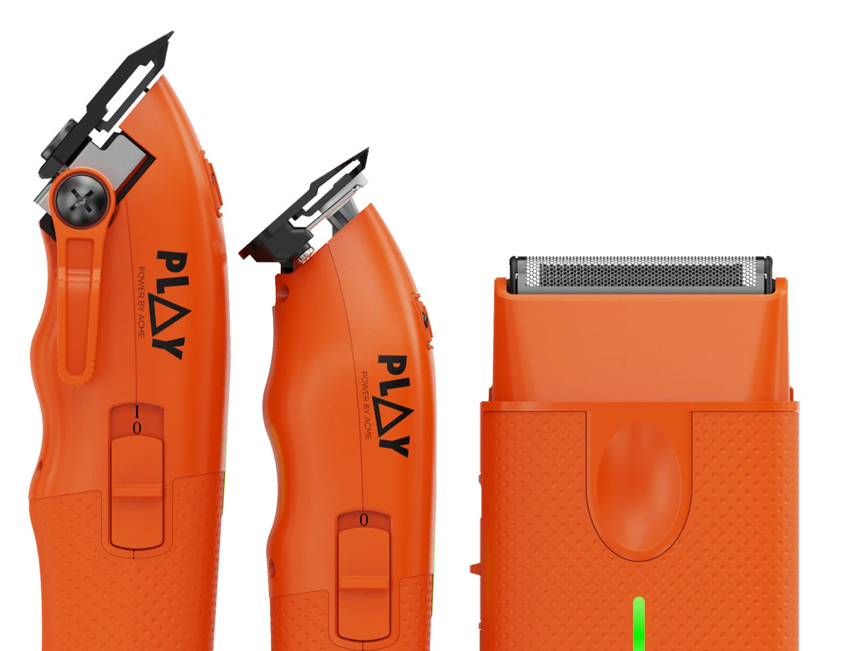 TPOB PLAY 3-Pack – Orange Edition (Clipper, Trimmer & Shaver with 3-Way Stand)
