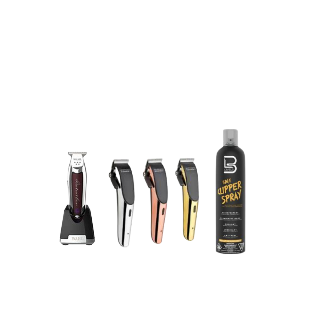 GAMMA ERGO CLIPPER, WAHL CORDLESS DETAILER LI, FREE LEVEL 3 DISINFECTANT