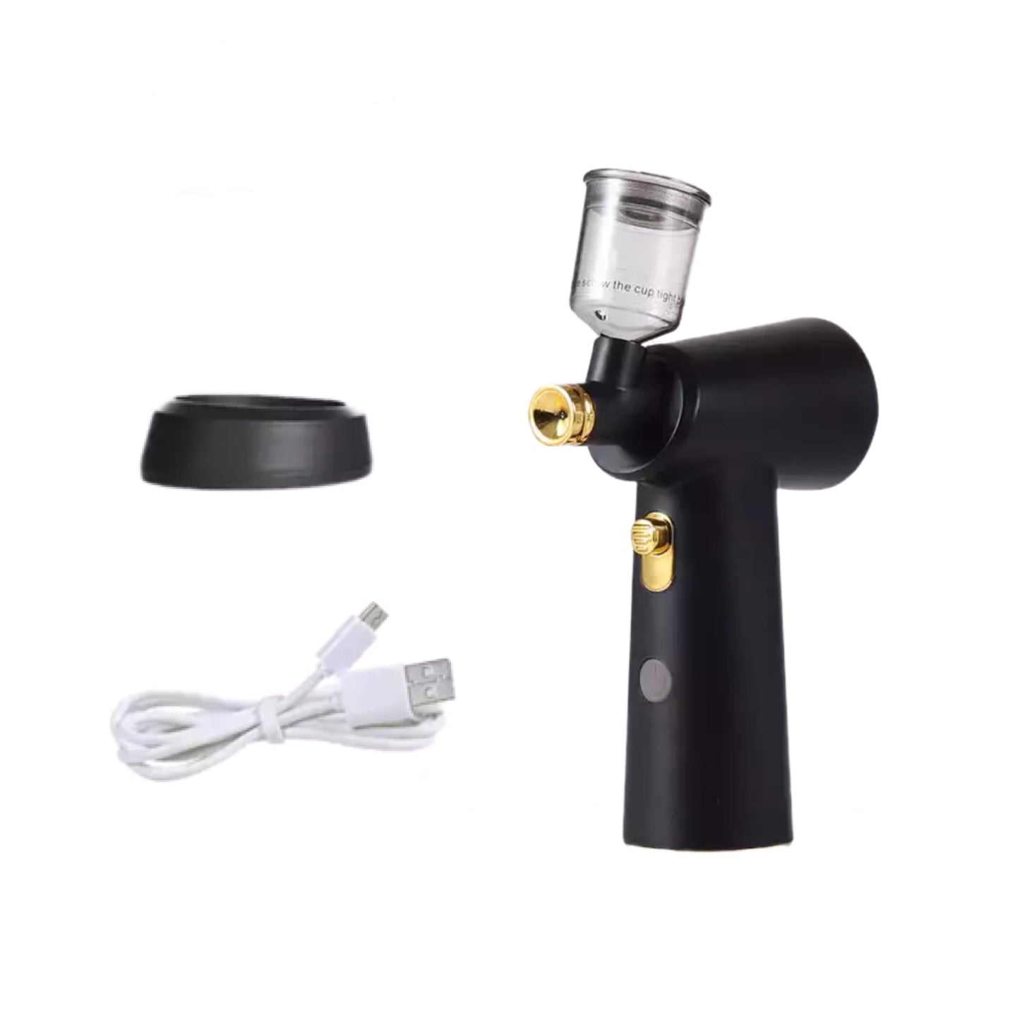 Cordless rechargeable air brush compressor blk/gold