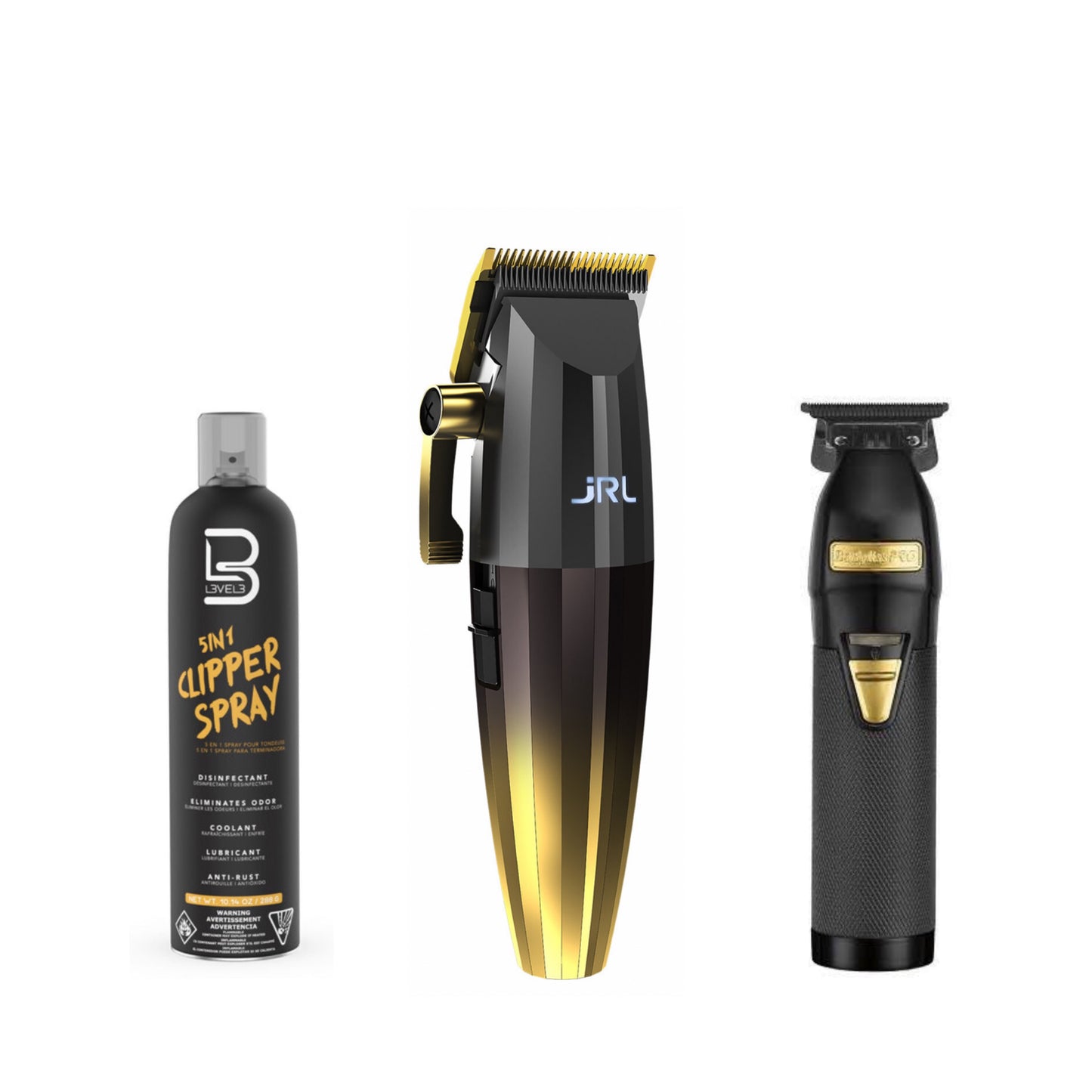 JRL 2020C Gold Clipper & Babyliss black,gold trimmer