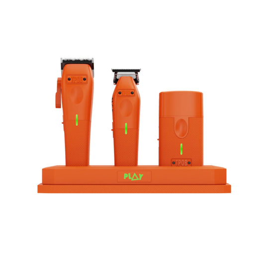 TPOB PLAY 3-Pack – Orange Edition (Clipper, Trimmer & Shaver with 3-Way Stand)