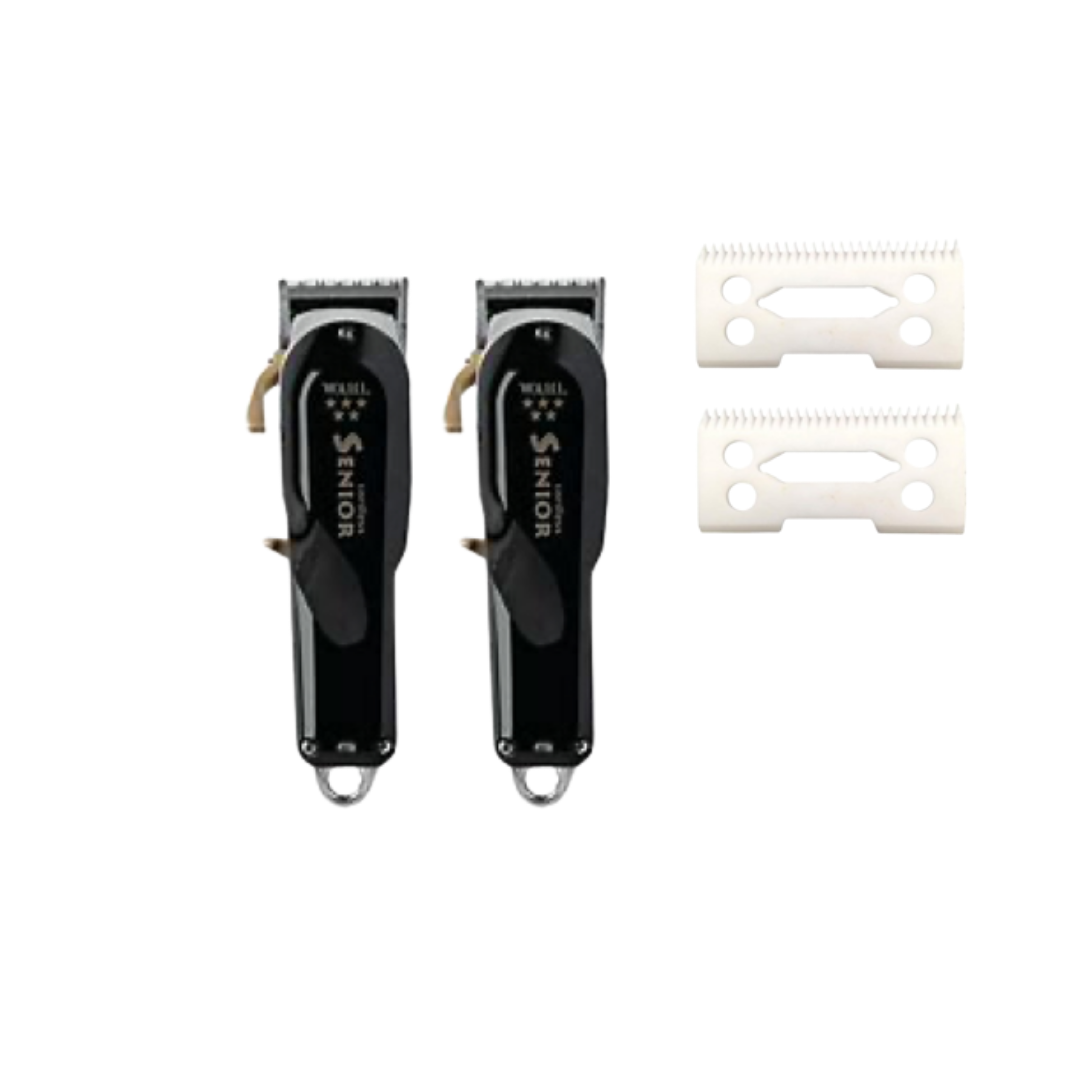 2 WAHL CORDLESS SENIOR, 2 FREE CERAMIC BLADES.