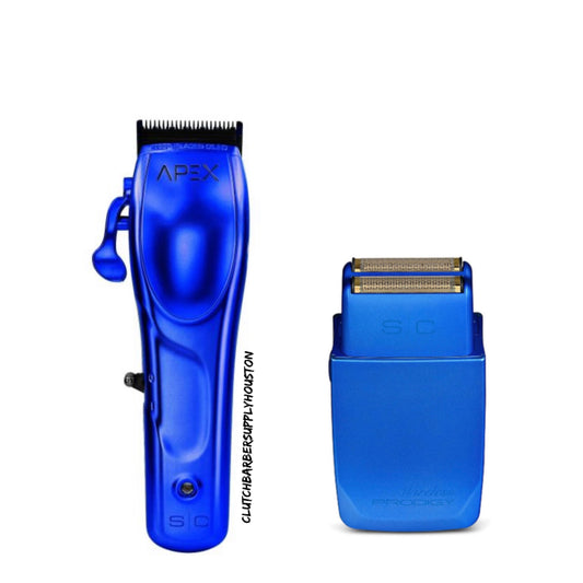 StyleCraft S|C Apex Clipper With a (FREE) StyleCraft Prodigy Cordless Shaver (Blue)
